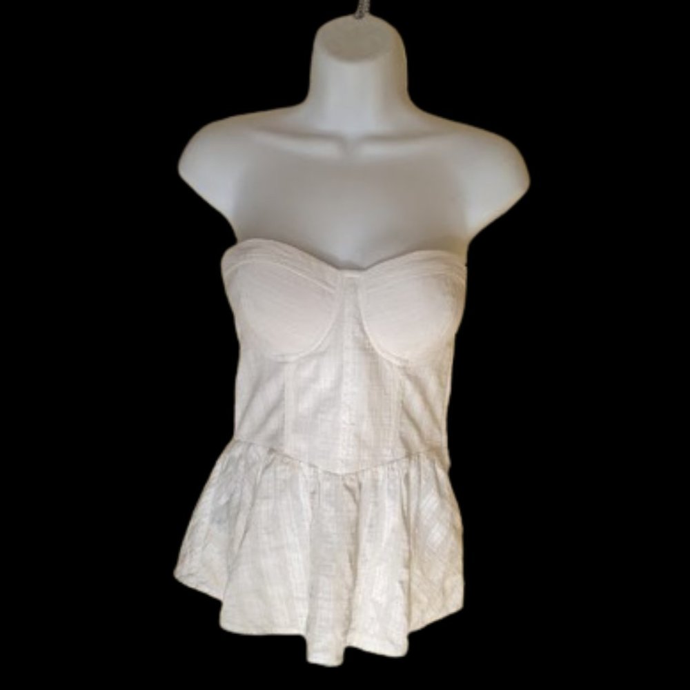 GUESS White Corset Bustier Top Size 8 - Picture 2 of 5